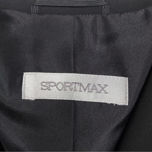 Sportmax Viscose Blend Black Double Breasted Peplum Blazer Vest 12 - Picture 7 of 16